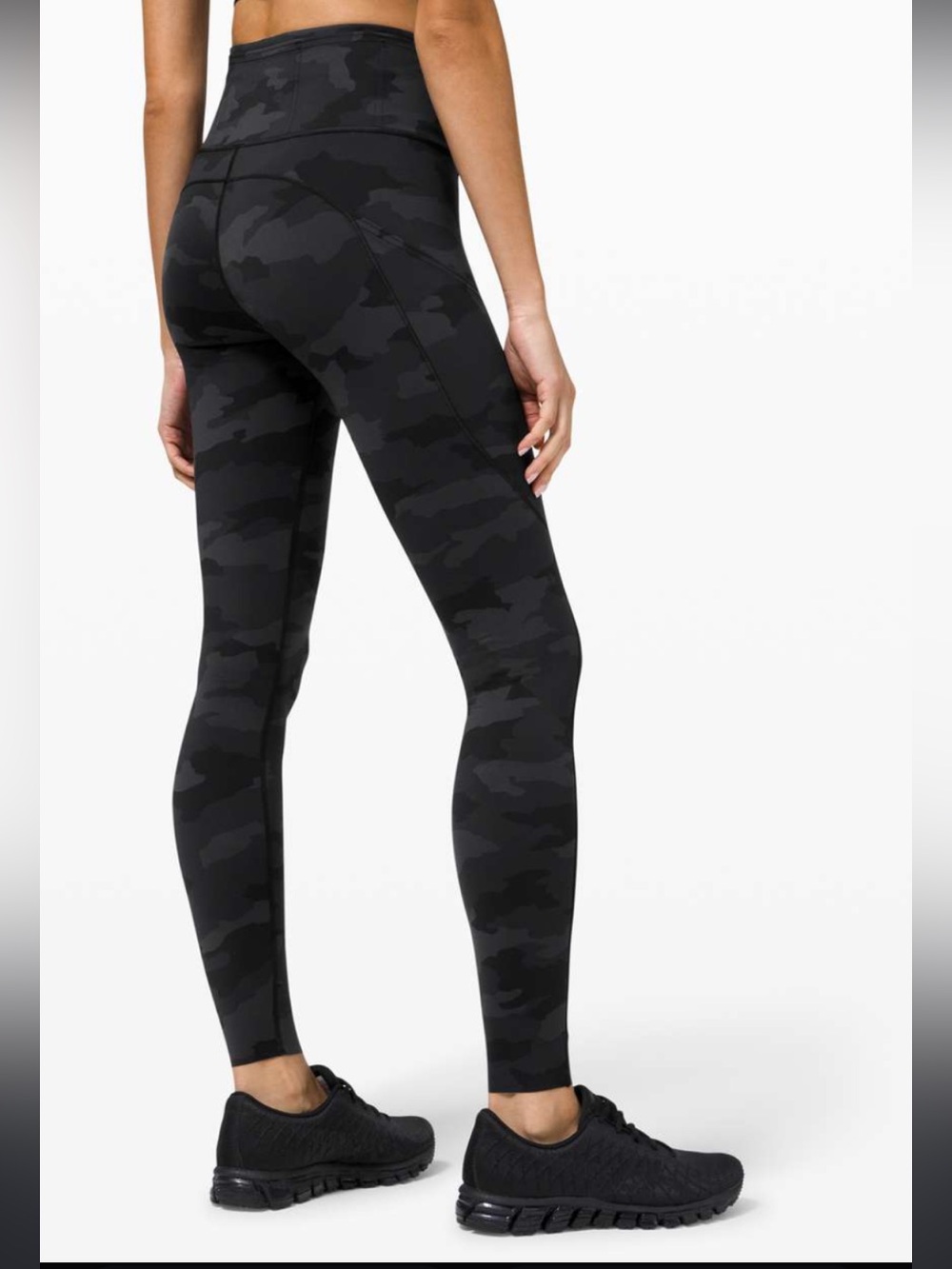 #344 Lululemon Black Tonal Camo High Rise Leggings Size 2 NWOT